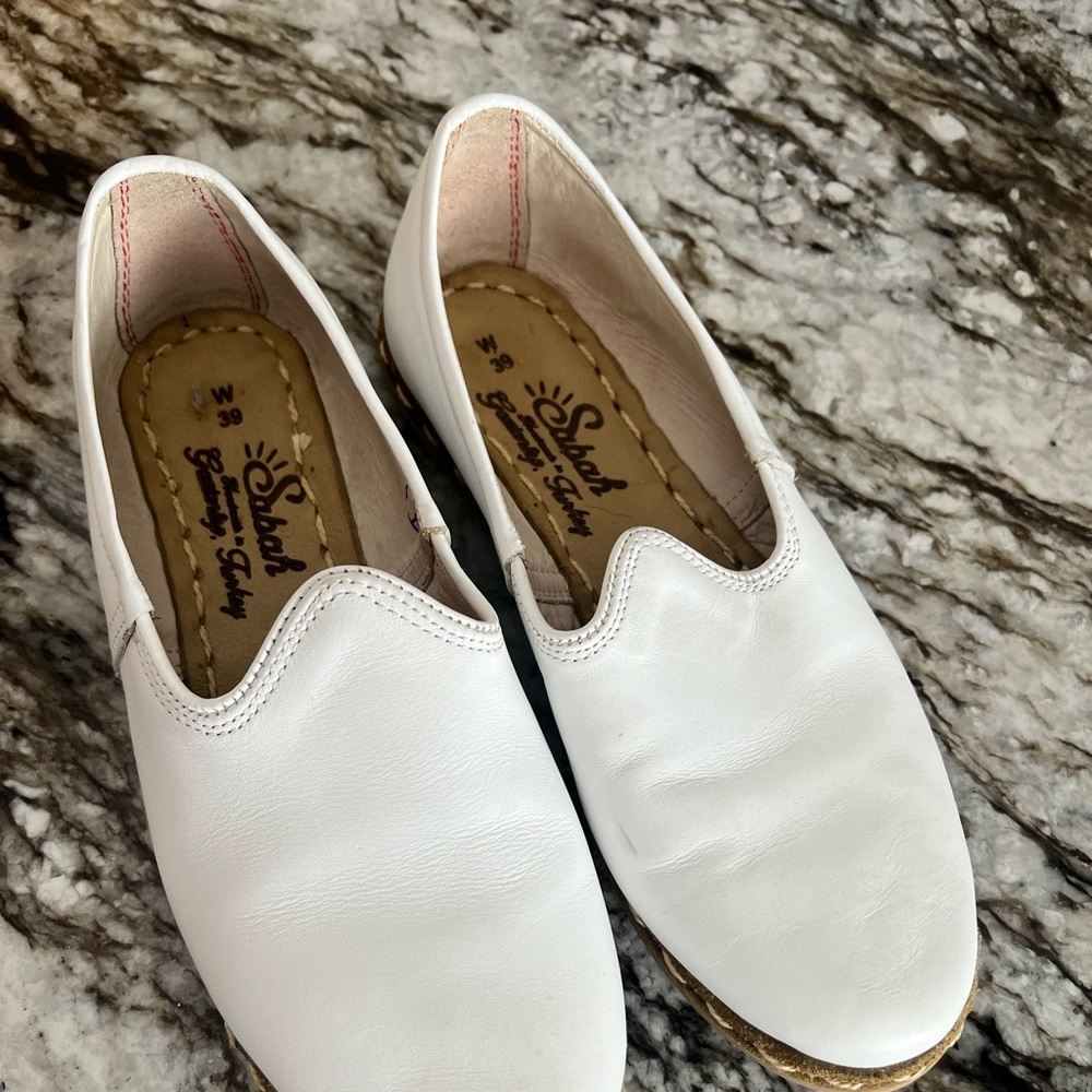 White sabah loafers worn 3 times